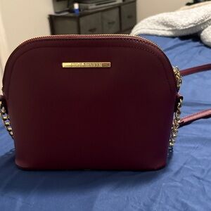 Steve Madden Wine Crossbody Bag with Gold Accents